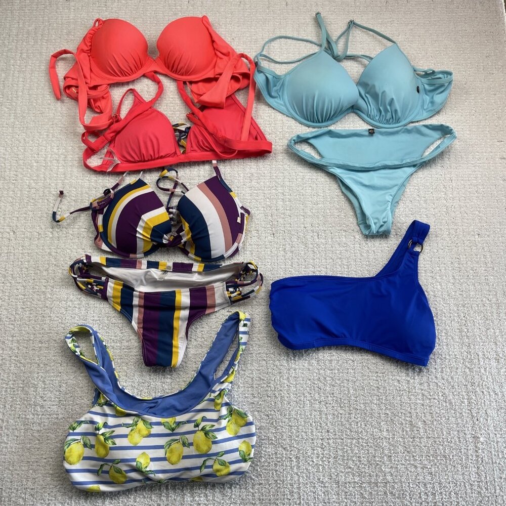 Lot of La Vie En Rose Aqua Bikini Bundle – Tops & Bottoms Mixed Sizes S to L